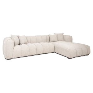 Sofa Novaro – natural fancy lounge høyre 305×190 cm, romslig hjørnesofa