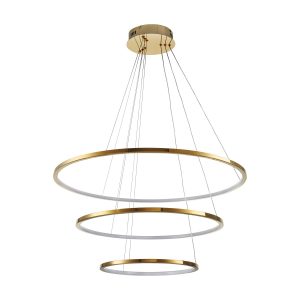 CIRCLE SLIM 40+60+80 LED-pendellampe, gull 40 cm + 60 cm + 80 cm